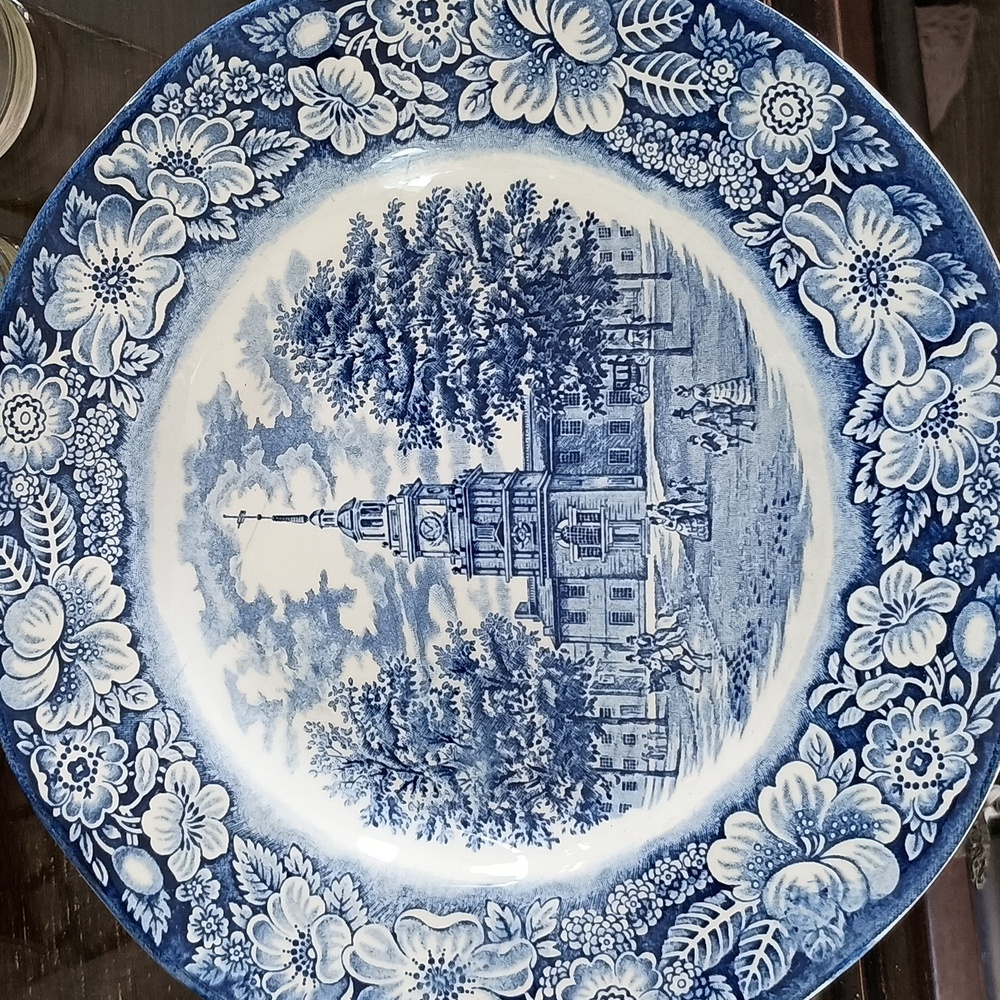 Liberty blue engraved historic plates